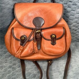 Dooney & Bourke Brown Leather Backpack with Brown Trim